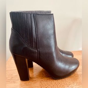 Nine West Black Leather Ankle Boots